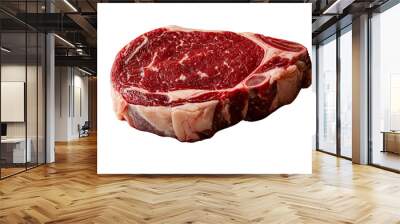 A raw ribeye steak, Isolated on transparent background Wall mural