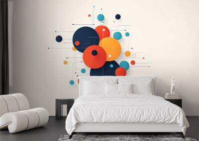 Modern vector design illustrating leadership roles through colorful geometric shapes and abstract elements for creative expression Wall mural