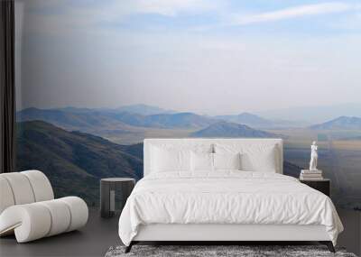 beautiful scenic clouds on mountain landscape Sayany Wall mural