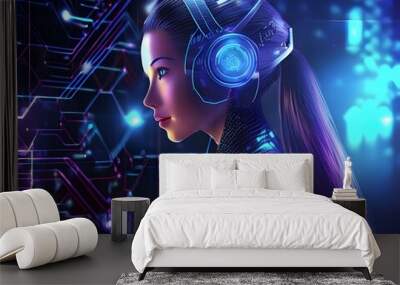 feature people with ai concept Wall mural