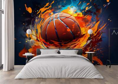 Basketball championship vector banner featuring an abstract design Wall mural