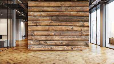 Brown wood plank wall texture background. Top view old grunge vintage wooden board natural pattern. Reclaimed  wood wall Paneling texture. Wall mural