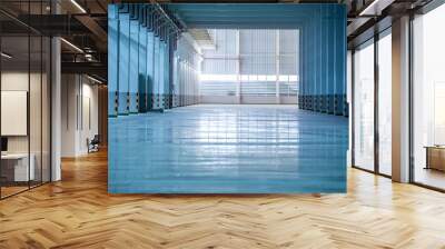 Interior of empty hall in factory Wall mural