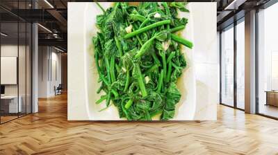 stir fried miao vegetable on white plate Wall mural