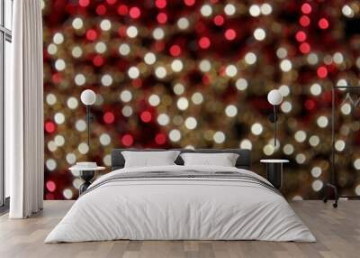 Abstract Blur Background Red and Gold Bokeh Wall mural