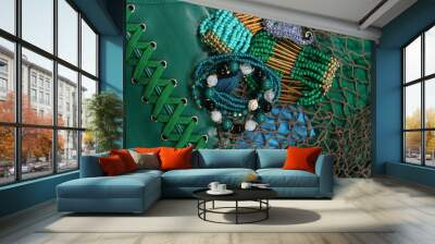 Mermaid Fashion With Jewelry and Fishing Net Close up Wall mural