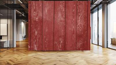 old red painted wooden board texture Wall mural