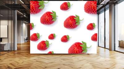 panorama ripe fresh red strawberries  pattern Wall mural