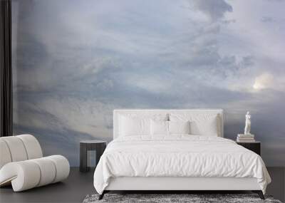 Blue sky with clouds background,beautiful weather. Wall mural