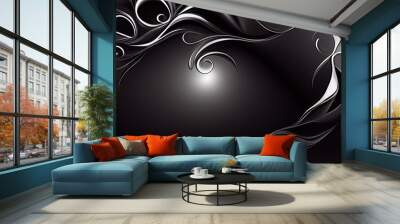 black and gold background. modern digital art illustration. Wall mural