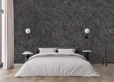 black and white abstract finger swirl texture Wall mural