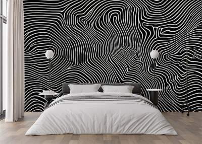 black and white abstract finger swirl texture Wall mural