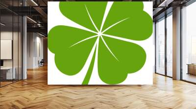 St. Patrick's day green lucky clover leaf illustration isolated on transparent background	 Wall mural