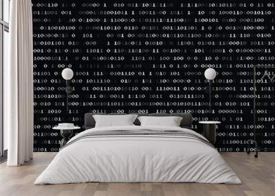 Abstract futuristic background with binary code, cyberspace matrix with digits. Wall mural