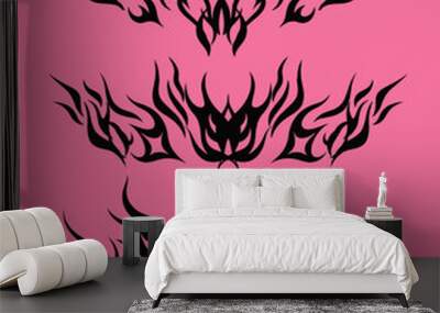 Abstract neo-tribal style figures for flash tattoos and stickers.  Wall mural