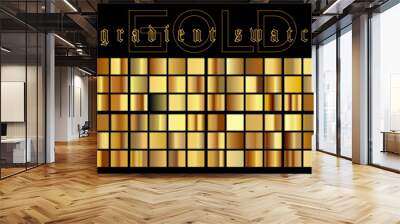 Large set of gradients in gold metallic colors for design and vector illustrations. Wall mural