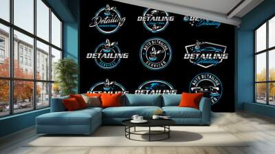 Vector logo for detailing car and tuning template Wall mural