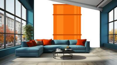 Orange oil barrel on white background Wall mural