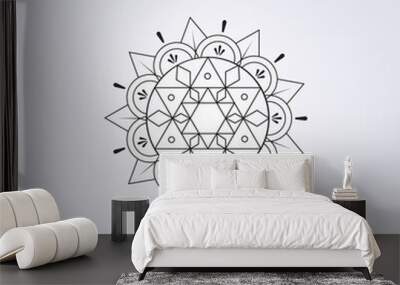 abstract of mandala illustration icon symbol vector line art graphic design contain triangle flower growth and seed Wall mural