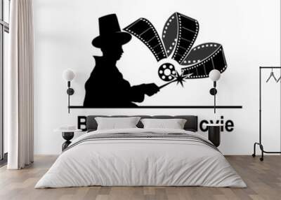 Black Magic cinema movie rool graphic vektor illustration Wall mural