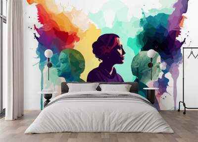 Holy prayer spiritual worship women vector illustration Wall mural