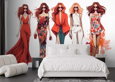 Stylish fashion vector illustration Wall mural