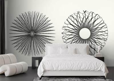 3d abstract sphere. Array with dynamic particles. Modern science and technology element. Vector illustration. Wall mural