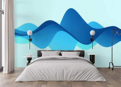 3D abstract wavy background with modern gradient colors. Motion sound wave. Vector illustration for banner, flyer, brochure, booklet, presentation or websites design. Wall mural