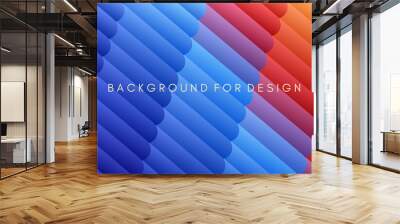 3D background striped symmetric lines. Abstract background with dynamic effect. Creative design poster with vibrant gradients. Vector Illustration for advertising, marketing or presentation. Wall mural