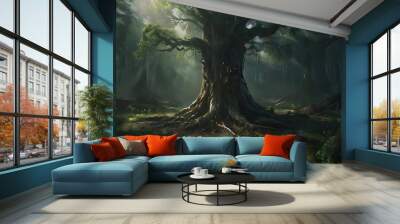 A big tree in a forest Wall mural