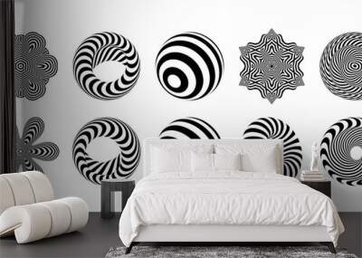 Abstract design element. Optical art. Vector illustration. Wall mural