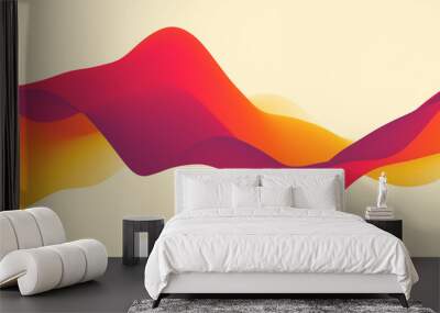 Abstract wavy background with modern gradient colors. Trendy liquid design. Motion sound wave. Vector illustration for banners, flyers and presentation. Wall mural