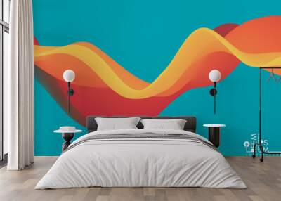 Abstract wavy background with modern gradient colors. Trendy liquid design. Motion sound wave. Vector illustration for banners, flyers and presentation. Wall mural