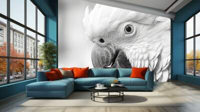 Close-up portrait of a parrot. Illustration for poster, cover, brochure or presentation. Wall mural