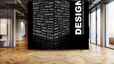 DESIGN. Illustration with different association terms. Wall mural