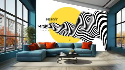 pattern with optical illusion. 3d cover design template. asian vector illustration for brochure, mag Wall mural