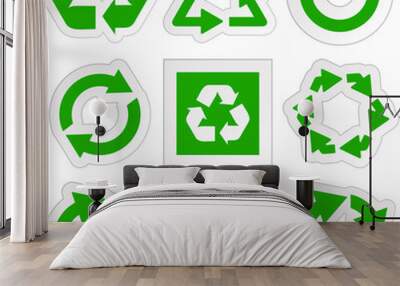 Recycle symbol. Vector set. Wall mural