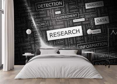 RESEARCH. Word cloud concept illustration.   Wall mural