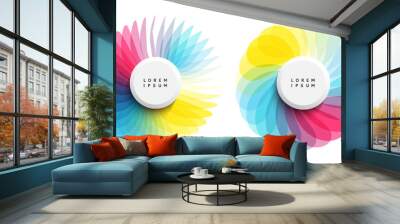 Set of circles. Abstract geometric design. Vector illustration made of various overlapping elements. Applicable for banners, placards, posters or flyers. Wall mural