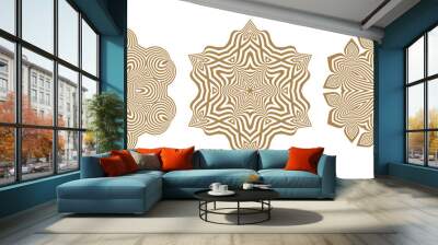 Snowflakes. Abstract Design Elements. Optical Art. Vector illustration. Wall mural