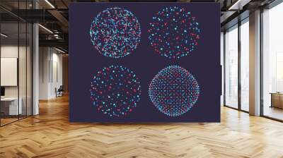 The sphere consisting of points. 3d futuristic technology style. Vector illustration. Wall mural