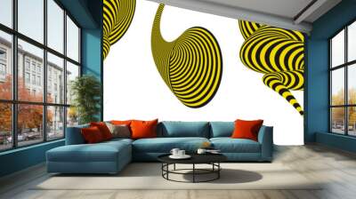 Tunnel. Optical illusion. Abstract striped background. 3D vector illustration. Wall mural