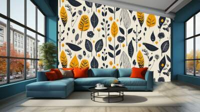 seamless patter with botanical Wall mural