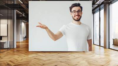 support service businessman pointing at something Wall mural