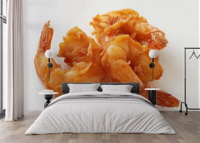 Crispy Delights: Fried Shrimp Extravaganza on a Blank Canvas Wall mural