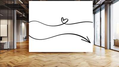 Hand drawn arrow and heart symbol perfectly wavy style, 2 different items, editable vector format. (Extended License) Recommended for unlimited usage. Wall mural