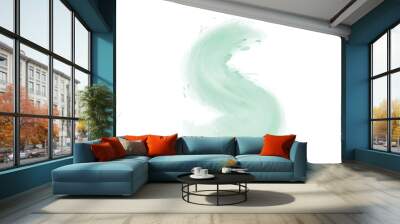 green water color paint shape with liquid fluid isolated on Eps file for design elements Wall mural