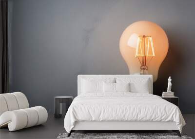 Light bulb on background, idea and creative inspiration themed banner template  Wall mural