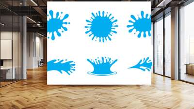 Blue water splash vector logo collection. Wall mural