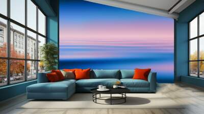 abstract blue water and pink sky background Wall mural